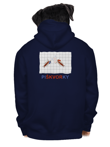 Škvorí piškvorky pánska mikina na zips Navy