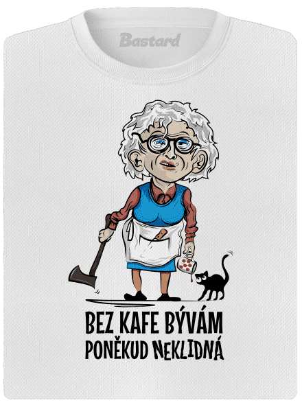Neklidná bez kafe dámske športové tričko White