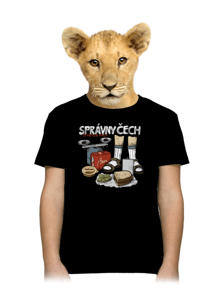 Správny Čech detské tričko Black