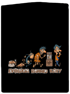 Evolúcia rannej kávy pánska mikina na zips Black