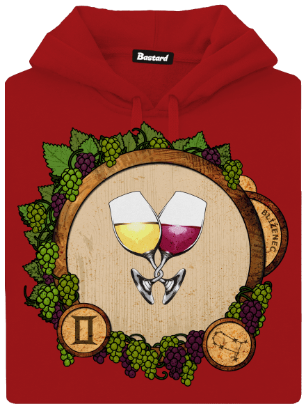Vínny horoskop: Blíženec dámska mikina klokanka Red Mal