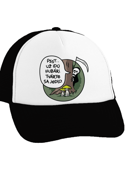 Muchotrávky zelené šiltovka truckerka Black cap