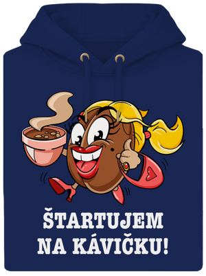Štartujem na kávičke unisex mikina premium Navy