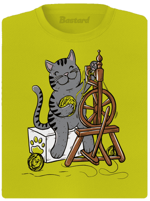 Mačka pradie dámske športové tričko Neon Yellow