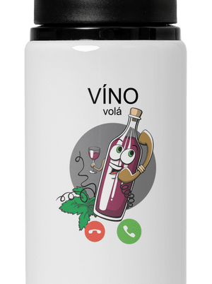 Červené víno volá flaša na vodu White