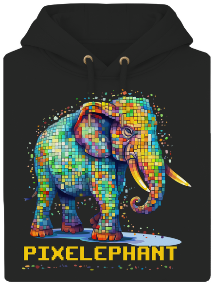 Pixelephant unisex mikina premium Dark Black