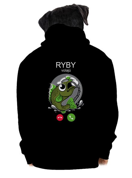 Ryby volají pánska mikina na zips Black