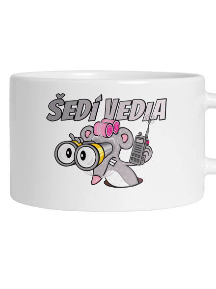 Šedí vedia - myš hrnček makronka White