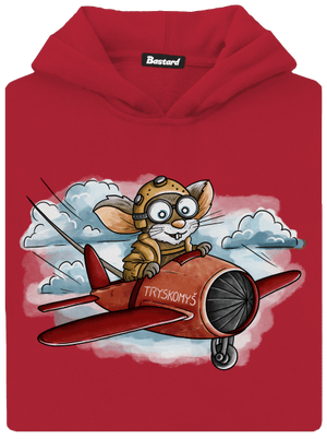 Tryskomyš detská mikina klokanka Fire Red