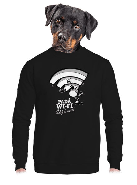 Padá wi-fi unisex mikina bez kapucne Black