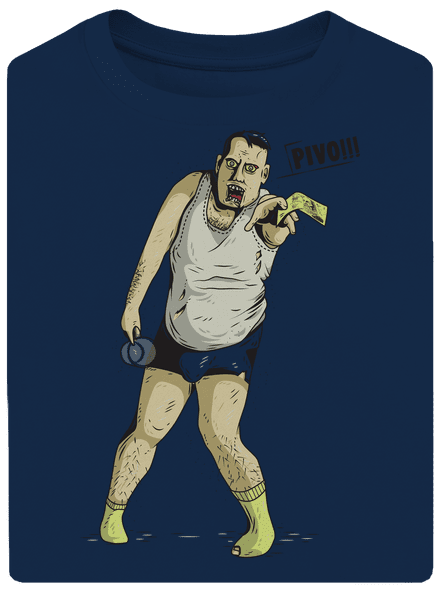 Beer zombie unisex tričko oversized Midnight Blue