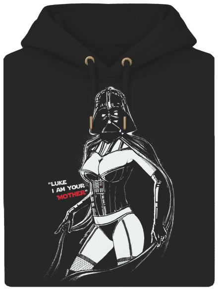 Mrs. Vader unisex mikina premium Dark Black