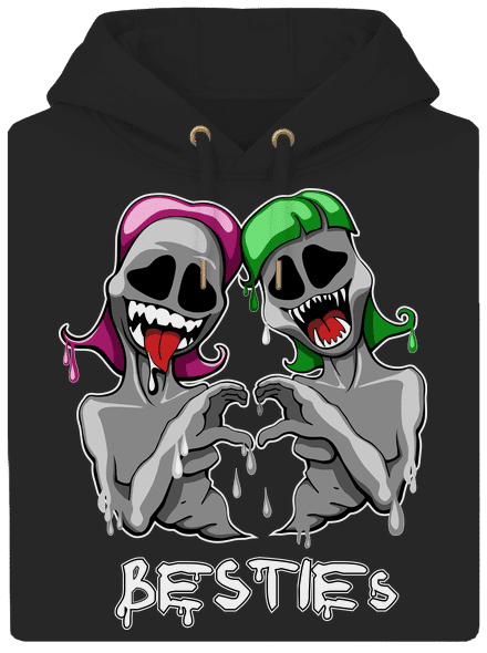 Besties unisex mikina premium Dark Black
