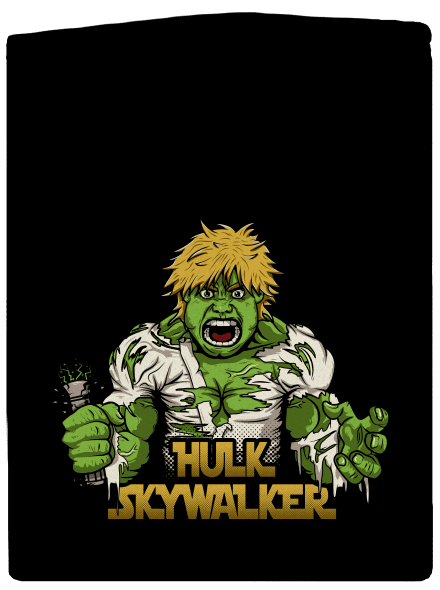 Hulk Skywalker pánska mikina na zips Black