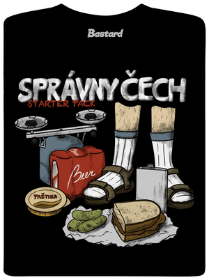 Správny Čech pánske dlhý rukáv Black