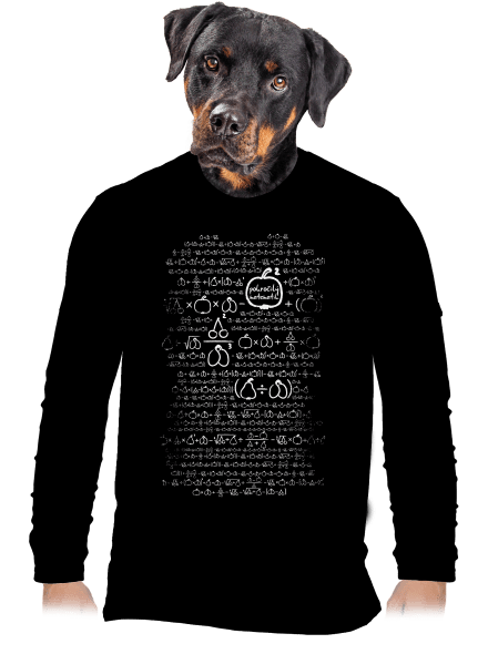 Matematik pánske dlhý rukáv Black
