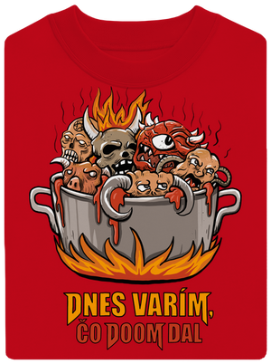 Čo Doom dal unisex mikina bez kapucne Red