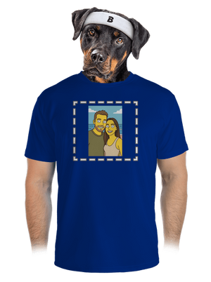 Simpsonovi z vlastnej fotky pánske športové tričko Royal Blue Mal