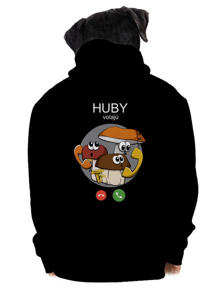 Huby volajú pánska mikina na zips Black
