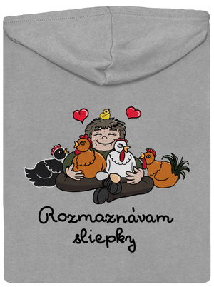 Rozmaznávam sliepky pánska mikina na zips Light Melange