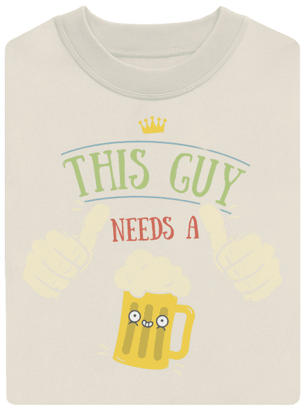 This guy needs a beer unisex mikina bez kapucne Off White