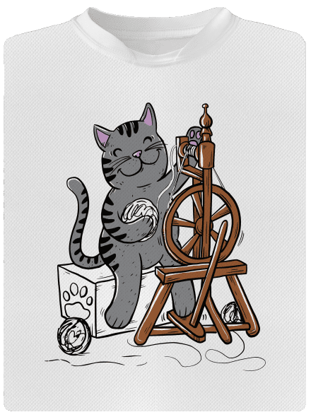 Mačka pradie detské športové tričko White