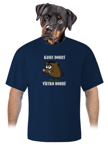 Kanec dobrý unisex tričko oversized Midnight Blue
