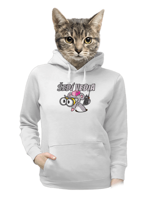 Šedí vedia - myš dámska mikina klokanka White