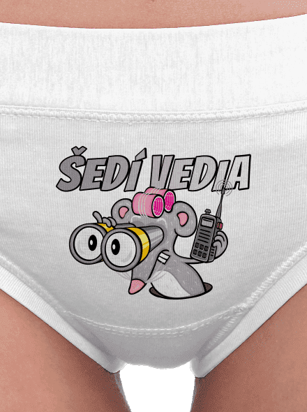 Šedí vedia - myš dámske nohavičky White