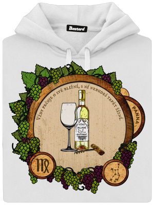 Vínny horoskop: Panna dámska mikina klokanka White