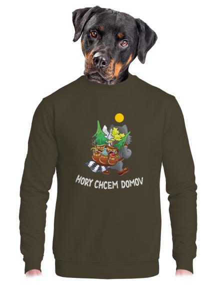 Hory chcem domov unisex mikina bez kapucne Urban Khaki