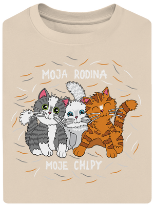 Moja rodina unisex tričko oversized Almond