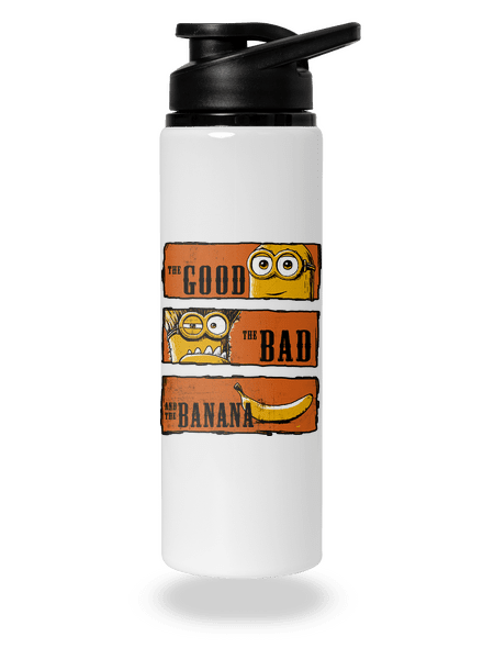 Hodný zlý a banán flaša na vodu White