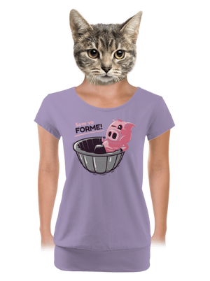 Vo forme dámske tričko s lemom Lavender