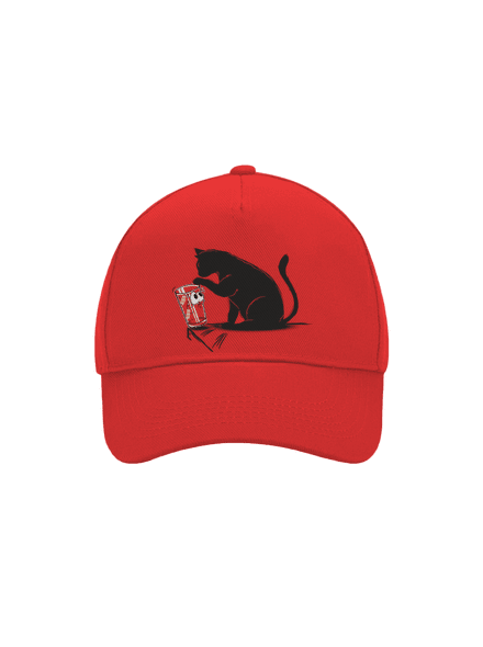 Mačka a pohár šiltovka baseballka Classic Red