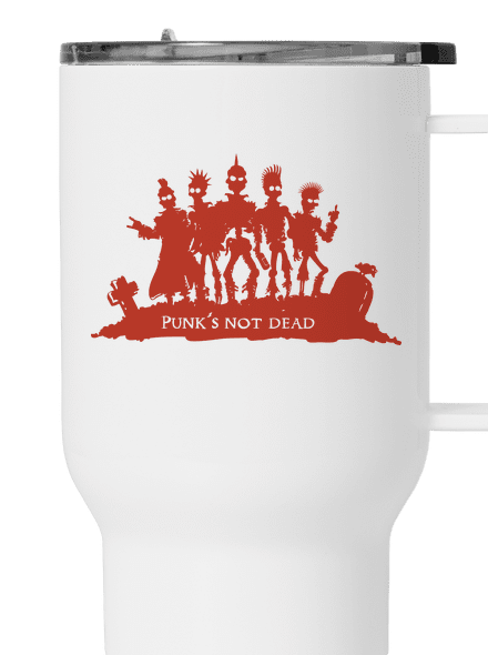 Punks Not Dead termohrnček White
