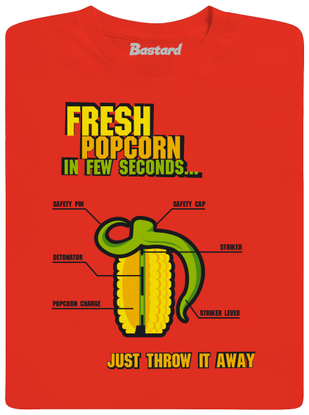 Popcorn grenade pánske tričko Fiery Red