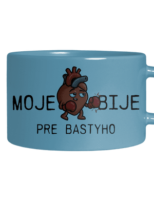 Moje srdce bije hrnček makronka Blue Macaron