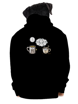 Čaj o piatej, káva stále pánska mikina na zips Black