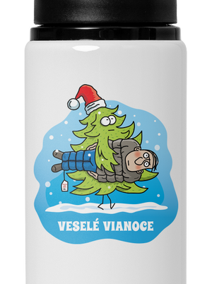 Veselé Vianoce flaša na vodu White