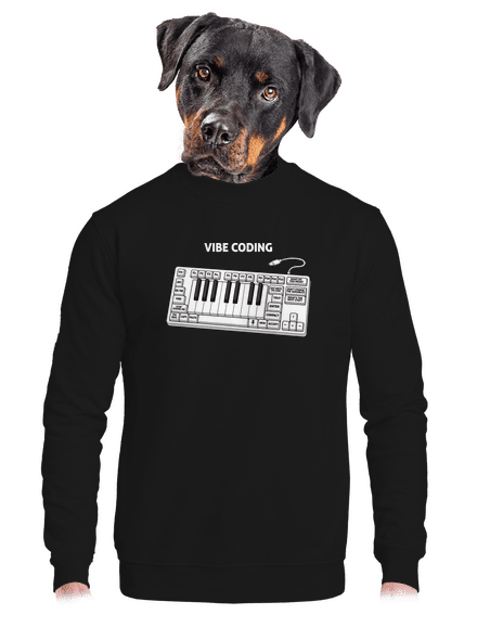 Vibe coding unisex mikina bez kapucne Black