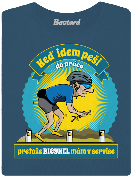 Závislosť na bicykli dámske tričko prémium Petrol Blue