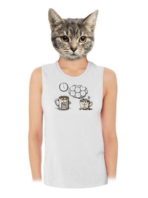 Čaj o piatej, káva stále dámske tielko voľné White