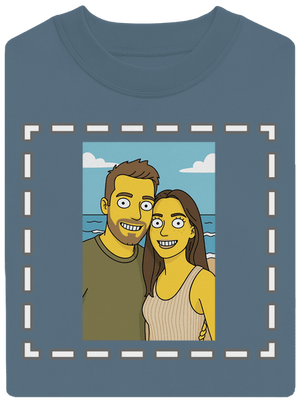 Simpsonovi z vlastnej fotky unisex mikina bez kapucne Nordic Blue