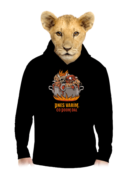 Čo Doom dal detská mikina klokanka Black