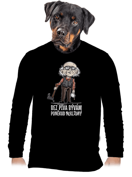 Neklidný bez piva pánske dlhý rukáv Black