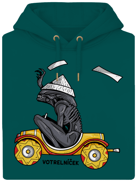 Votrelníček unisex mikina premium Emerald Green