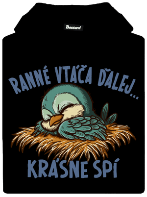 Ranné vtáča spí dámska mikina klokanka Black