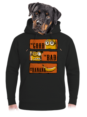 Hodný zlý a banán unisex mikina premium Dark Black