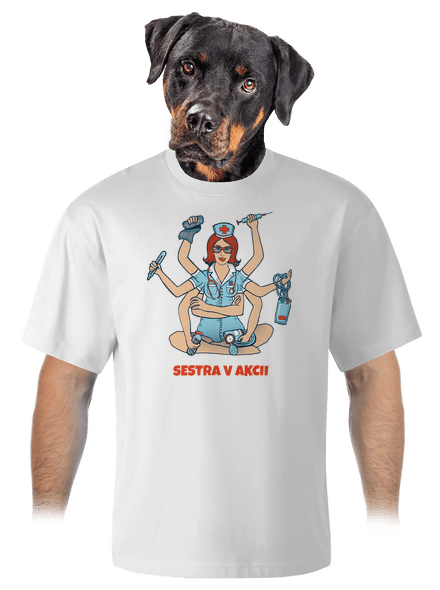 Sestra v akcii unisex tričko oversized White